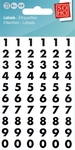 SOHO etiketten cijfers, 0-9, ft 8 mm, zwart, blister van 2 stuks