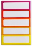 SOHO schooletiketten, 21 x 70 mm, etui van 25 stuks, geassorteerde kleuren