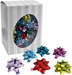 Noeud cadeau, autocollant, 50 mm, métallique, couleurs assorties