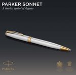 Parker Sonnet stylo à bille, Stainless Steel GT, moyenne, en boîte-cadeau