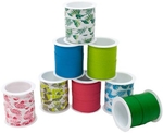 Ruban cadeau, 10 mm x 10 m, Fleurs, uni et fleurs