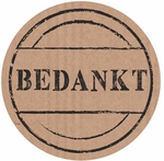 Etiquette imprimée en rouleau, 500 pièces, diamètre 39 mm, kraft, Bedankt