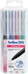 Artline 200 fineliner, etui van 4 st, as