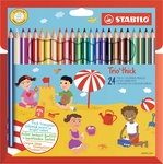 STABILO Trio thick crayon de couleur, étui de 24 pièces, assorti