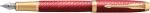 Parker IM Premium vulpen, fijn, in giftbox, deep red (rood/goud)