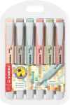STABILO SWING COOL Naturecolor markeerstift, geassorteerde kleuren, blister van 6 stuks