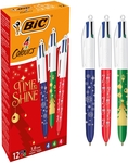 Bic 4-kleurenbalpen Time to Shine, geassorteerde kleuren, doos van 12 stuks