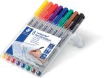 Staedtler Lumocolor 311, OHP-marker, non permanent, 0,8 mm, box van 8 stuks in geassorteerde kleuren