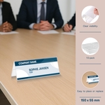 Europel porte-nom chevalet de table ft 55 x 150 mm, paquet de 10 pièces