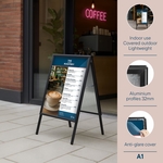 Europel chevalet porte-affiches clipsable Economy, liste 32 mm, ft A1, noir