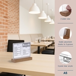 Europel présentoir de documents Premium, pied en bois en T, ft A5, paysage