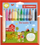 STABILO Trio Jumbo viltstift, etuivan 12
