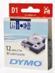 Dymo ruban D1 12mmx7m bleu sur transpare