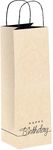 Sac cadeau Happy Birthday, papier de canne à sucre, pour bouteille, 9 x 36 x 13 cm