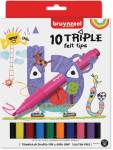 Bruynzeel Kids viltstiften Triple, set van 10 stuks in geassorteerde kleuren