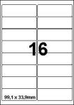 DBS étiquettes° 99,1 x 33,9 mm, 16par fe