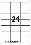 DBS étiq. 63,5x38,1mm 21/feuille blanc e