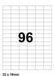 DBS étiquettes 32x16mm 96/feuille PE tra
