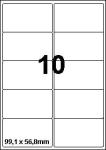 DBS étiq. 99,1x56,8mm 10/feuille blanc e