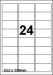 DBS étiq. 63,5x33,9mm 24/feuille blanc e