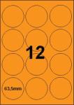 DBS etiketten dia 63,5 mm fluo oranje, 2