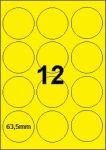 70.01.27.FLY, DBS etiketten diam. 63,5 mm fluo geel