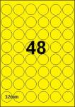 DBS étiquettes 48 x 32 mm, dia, jaune, 1