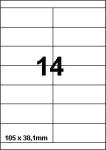 DBS étiquettes 105 x 38,1 mm, 14 par feu