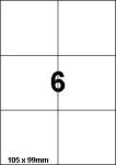 DBS étiquettes 105 x 99 mm, 6 par feuill