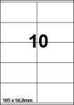 DBS étiq. 105x56.8 mm 10/feuille blanc e