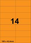 DBS étiquettes 105x42,4 mm, 14 parfeuill