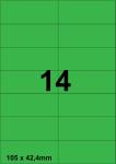 DBS étiquettes 105 x 42,4 mm, 14 par feu