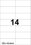 DBS étiquettes° 105 x 42,4 mm, 14 par fe