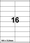 DBS étiquettes° 105 x 33,9 mm, 16 par fe