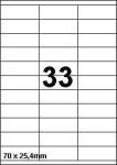 DBS étiquettes 70x25,4mm 33/feuilleblanc