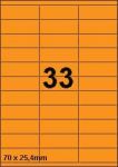  DBS étiquettes 70 x 25,4 mm 33 par feuille d'orange 200 feuilles