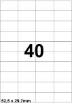 DBS étiquettes 52,5 x 29,7 mm,  40par fe