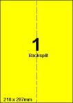 DBS étiquettes 210x297mm, backsplit,fluo