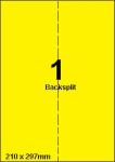 DBS étiquettes 210x297mm, backsplit, jau