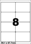 DBS étiq. 99,1x67,7mm 8/feuille blanc su