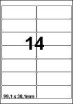 DBS étiq. 99x38,1mm 14/feuille blanc sup
