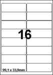 DBS étiq. 99,1x33,9mm 16/feuille blanc s