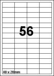DBS étiq. 48x20mm 56/feuille blancsuper 