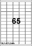 DBS étiq. 38,1x21,2mm 65/feuille blanc s