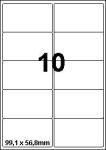 DBS étiq. 99,1x56,8mm 10/feuille blanc s