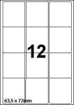 DBS étiq. 63,5x72mm 12/feuille blanc sup