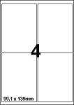 DBS étiq. 99,1x139mm 4/feuille blanc sup