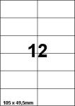 DBS étiq. 105x49,5mm 12/feuille blanc su