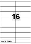 DBS étiq. 105x35mm 16/feuille blancsuper