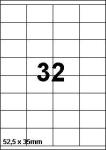 DBS étiq. 52,5x35mm 32 /feuille blanc su
